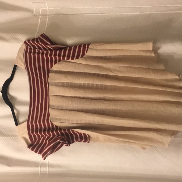 free people striped oversized blouse - Picture 2 of 3